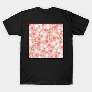 Lovely Spring Tulips & Daises Flowers T-Shirt